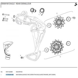 Sram NX Eagle Dérailleur arrière B-Bolt et Limite kit de vis