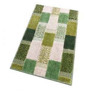 Image de Tapis de Bain Moderne Doux Antidérapant Tapis de Douche Lavable Absorbant Vert - Lot de 3 Pièces