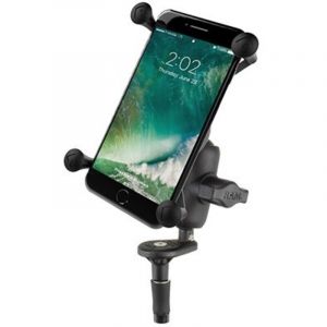 Support smartphone moto bras court fixation tige de fourche RAM Mounts X-Grip