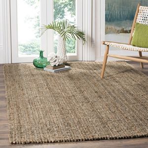 Tapis rectangulaire d'int&eacute;rieur fibre naturelle, collection Fibre naturelle, NF447, en beige / gris, 122 X 183 cm pour le salon, la chambre ou tout autre espace int&eacute;rieur par SAFAVIEH.