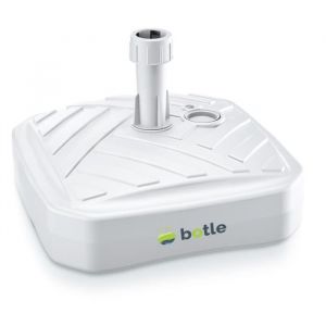 Support de Parasol plastique carr&eacute;e pour jardin terrasse plage soit &ecirc;tre rempli de sable deau ou de Gravier socle blanche