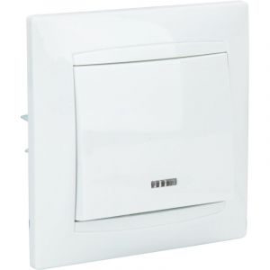 Zenitech Bouton poussoir à voyant encastré Zyna - Blanc