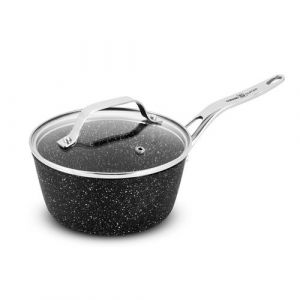 Durand Dupont Casserole HIGHT - aluminium forgé avec couvercle - Ø 16 cm - effet pierre