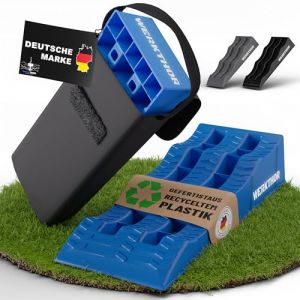 WERKTHOR Rampes de levage Camping-Car (Bleu) - Lot de 2 avec sac de transport Cales robustes jusqu’à 4 tonnes