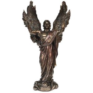 METATRON statue religion neuf ANGE couleur Bronze en polyr&eacute;sine 37x21cm