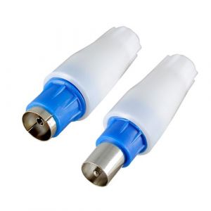 FujiOnkyo 2 Fiches coaxiales TV normalisées 9,52 mm - 1 Mâle + 1 Femelle - 424035