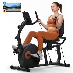 Vélo de Rééducation, Pliable, Résistance Magnétique 8 Niveaux, Écran LCD, Élastiques, Capteur Cardiaque, MERACH