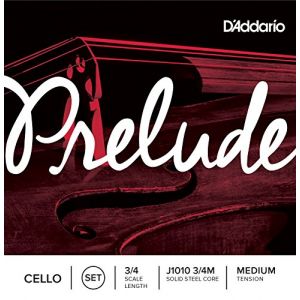 D'Addario Bowed Jeu de cordes pour violoncelle Prelude, manche 3/4, tension Medium
