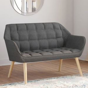 Idmarket Canapé banquette CASTILLE en tissu gris anthracite