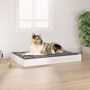 VidaXL Lit pour chien Blanc 91,5x64x9 cm Bois de pin solide