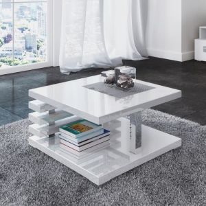 Image de Selsey - ariene - Table basse design (blanc brillant, 60x60 cm)