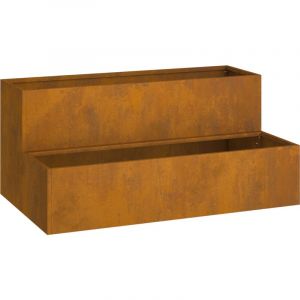 VidaXL Jardinière 2 niveaux 100x60x45 cm en acier résistant aux intempéries