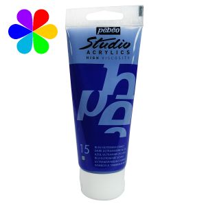 Pebeo Peinture acrylique Studio Acrylics de (étude), 250ml, Bleu outremer