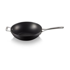 Le Creuset Poêle Wok Anti-Adhérente en Aluminium Forgé, Ø 26 cm, Sans PFOA, Compatible avec Toutes Sources de Chaleur (y Compris Induction), Anthracite/Argenté