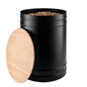 Dixneuf Réserve à Granules Bois Nevada Acier et bambou Design