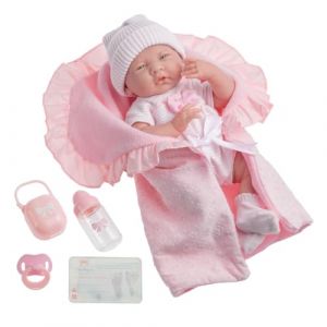 SANS JC Toys 18780 La Newborn Soft Body Boutique Baby Doll, 39,8 cm, Rose