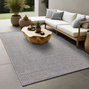 Tapis extérieur Boho design, Gris, 140 x 200 cm