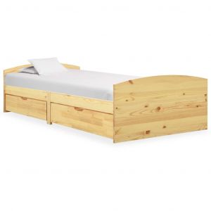 VidaXL Cadre de lit avec Bois de pin 90x200 cm massif 2 tiroirs