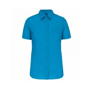 Kariban Judith > Chemise Manches Courtes Femme - Bright Turquoise, L, Femme