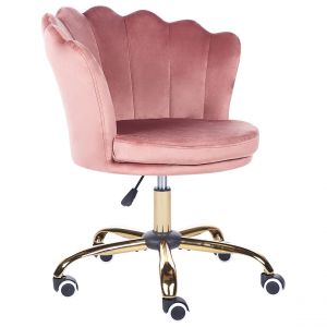 Beliani Chaise de bureau en velours rose MONTICELLO II