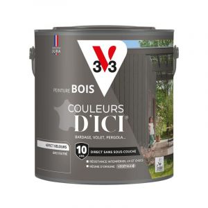 V33 Peinture bois extérieur Couleurs d'Ici Gris feutré Velours 2L - Gris feutré