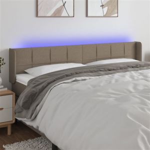 VidaXL Hoofdbord LED 203x16x78/88 cm stof taupe3123262