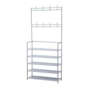 Herzberg cintre segmente pour couloir avec 5 etageres et chaussures - 60 x 173 cm