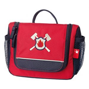 Image de Sigikid 24755 Enfant Garçon Trousse de Toilette à Suspendre Frido Firefighter, 22 cm, 9 L, Rouge/Bleu