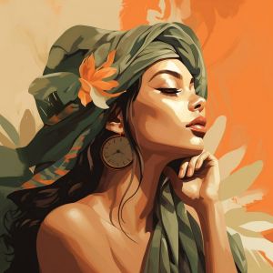 Mini peinture au numéro : Femme au turban africain - toile tendue sur chassis