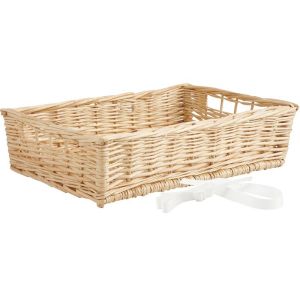 Aubry Gaspard Manne en osier naturel avec passe-main Avec sangle ajustable &agrave; poser beige - Naturel