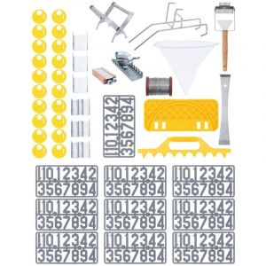 Wiesenfield Kit apiculture - 45 pièces - Lève cadres - Fil pour ruche - Roulette zig zag - Sangle pour ruche - Numéros - Support de seau - Grattoir à miel