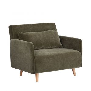 DRAWER Fauteuil convertible en tissu chenille - Vert kaki - belushi