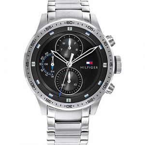 Tommy Hilfiger Homme Analogique Quartz Montre avec Bracelet en Acier Inoxydable 1791805