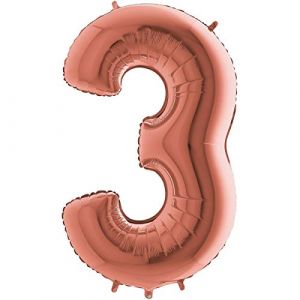 Ballon Al ini Chiffre 3 Rose Gold 26 66 Cm Grabo Balloons -