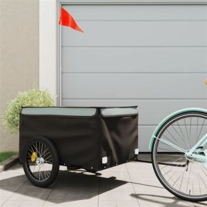VidaXL Remorque de vélo noir et gris 45 kg fer