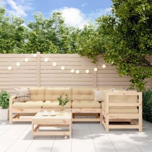 VidaXL Salon de jardin 6 pcs Bois de pin massif