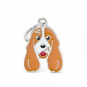 Myfamily M&eacute;daille colors pour cocker blanc et marron