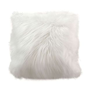 Enjoy Home - Coussin doux à poils longs Epicéa - 45 x 45 cm - Blanc - Epicéa
