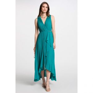 Morgan Robe longue fluide plissée bleu turquoise femme - Taille 36