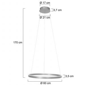 Steinhauer Lampe suspendue - Ringlux - acier - m&eacute;tal - &Oslash; 60cm - LED - 3502ST