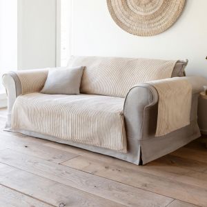 Prot&egrave;ge canap&eacute; VELOURS c&ocirc;tel&eacute; - blanc &eacute;cru