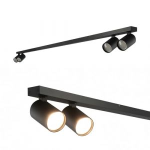 Plafonnier &agrave; 4 spots orientables IP20 GU10 230V MALGA 4 LINE noir EDO Solutions