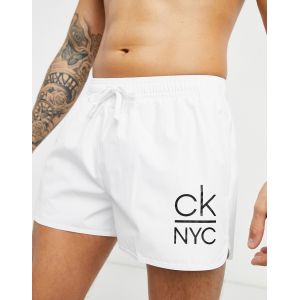 Image de Calvin Klein Short de bain signature suspensoir Blanc