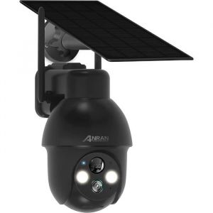 ANRAN Cam&eacute;ra de Surveillance 2K HD 3MP Panneau Solaire Ext&eacute;rieur sans Fil D&eacute;tection PIR Compatible Alexa et Google Home Q03 Noir