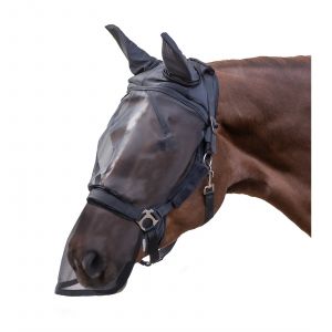 Waldhausen Masque anti-mouches pour cheval avec protection des oreilles et du chanfrein Premium
