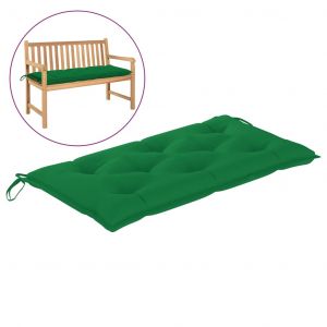 Image de VidaXL Coussin de banc de jardin Vert 110x50x7 cm Tissu