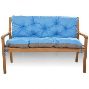 Coussin pour banc de jardin 120x50x50cm, coussin de jardin Bleu, coussin de balançoire, coussin de banc de jardin, coussin de banc extérieur