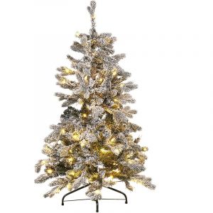 Beliani Sapin de Noël LED effet neige 120 cm blanc TATLOW