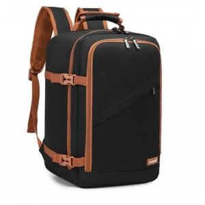 Kono Sac a Dos 40x25x20cm Sacs à Dos Voyage Bagage à Main 20L pour Ordinateur Portable Sac de Cabine pour Easyjet Noir