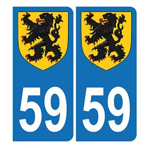 Autocollant Plaque dimmatriculation Voiture 59 Blason des Flandres